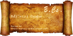 Bérczi Csaba névjegykártya